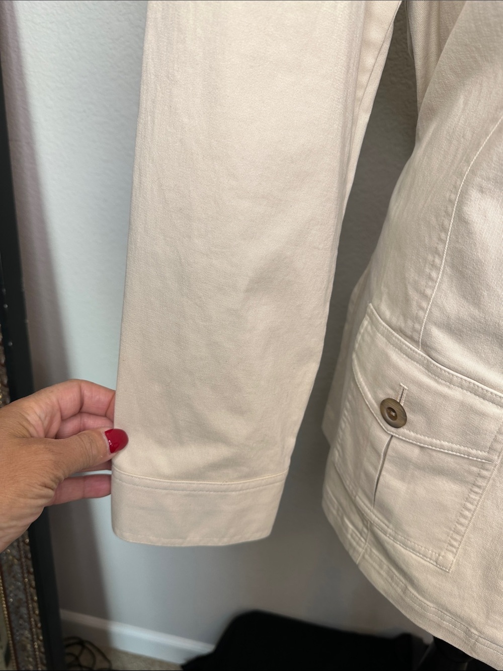 Talbots Off-White Button Front Utility Blazer - Picture 5 of 14